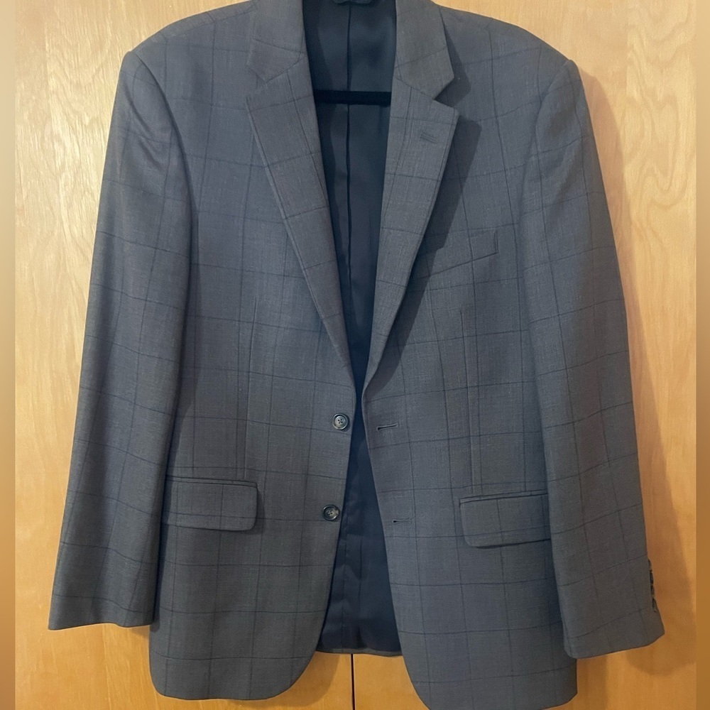 Jos A Banks Men's (Medium) Preppy Office Dark Academia Brown Plaid Blazer